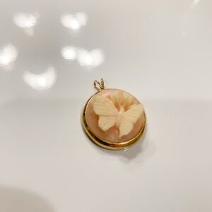 Vintage Trifari Gold and Cream Butterfly Pendant